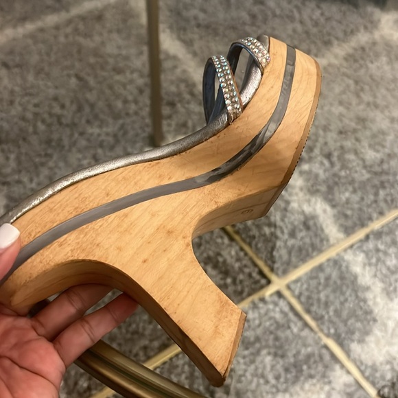 Vintage Sky retro wooden platform wedge heels - Picture 7 of 16